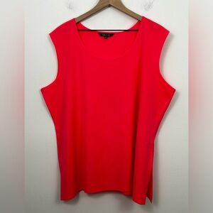 Misook Classic Knit Top Womens Size 1X Pink Acrylic Sleeveless Tank Shell